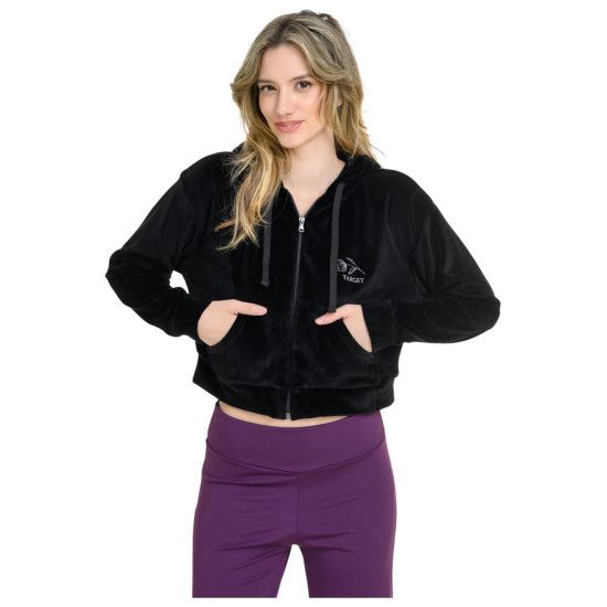 Target Γυναικεία ζακέτα Hooded Velour Crop Jacket